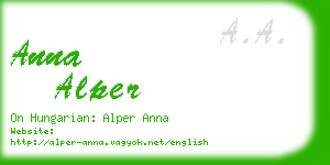 anna alper business card